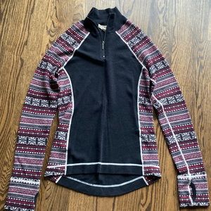 Dakini merino wool 3/4 zip short with thumb-holes size L